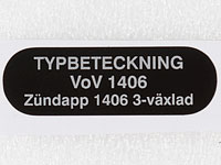 Typskylt VoV 1406 Zndapp KS50, typ517, 1968-69