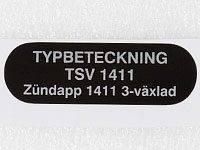 Typskylt TSV 1411 Zndapp ZD30