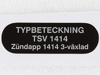 Typskylt TSV 1414 CS50, 448-07 1979-83