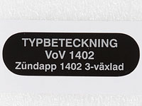 Typskylt VoV 1402 Combinette